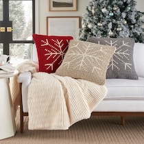 snowflake neutral accent pillow   