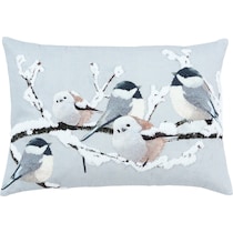 snowy birds gray accent pillow   