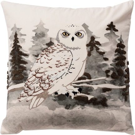 Snowy Owl 20" X 20" Pillow