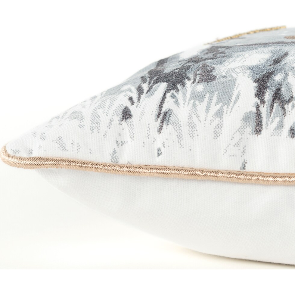 snowy scene gray pillow   