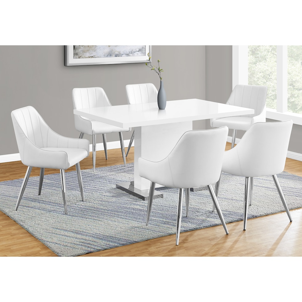 sofia white chrome dining table   