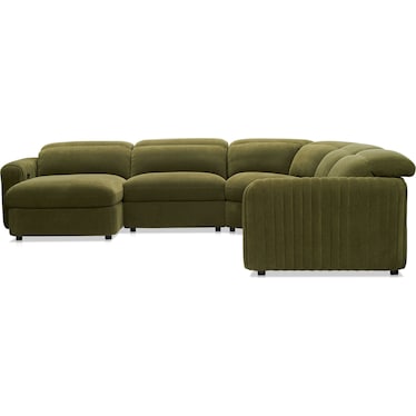 Soho Dual-Power Reclining 5-Piece Sectional with Adjustable Base Chaise