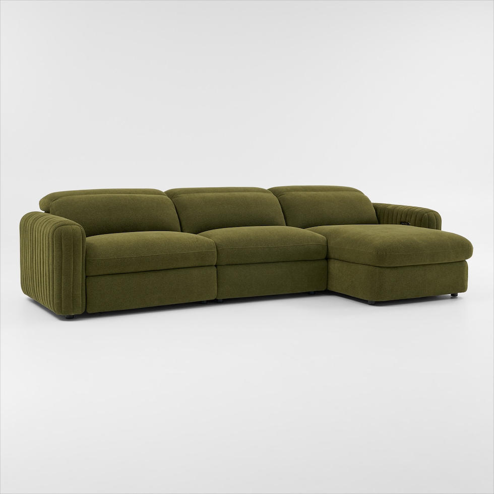 soho green sectional   