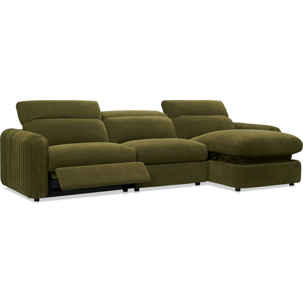 soho green sectional   