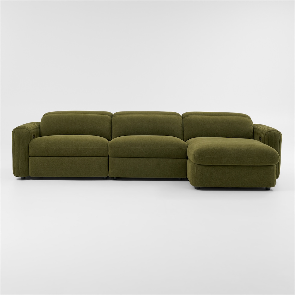 soho green sectional   