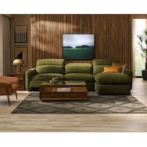 soho green sectional   