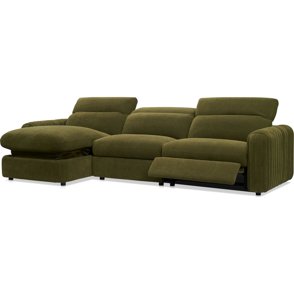 soho green sectional   