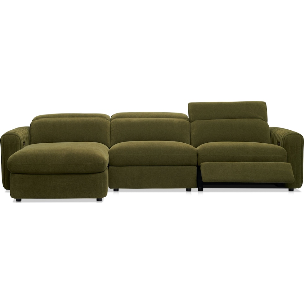 soho green sectional   