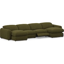 soho green sectional   