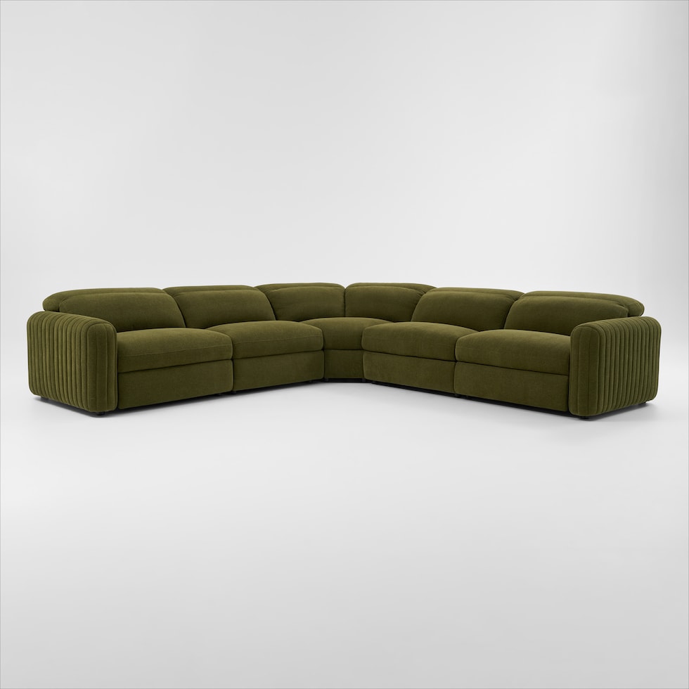 soho green sectional   