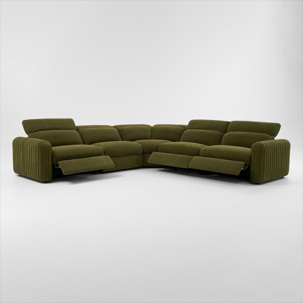 soho green sectional   