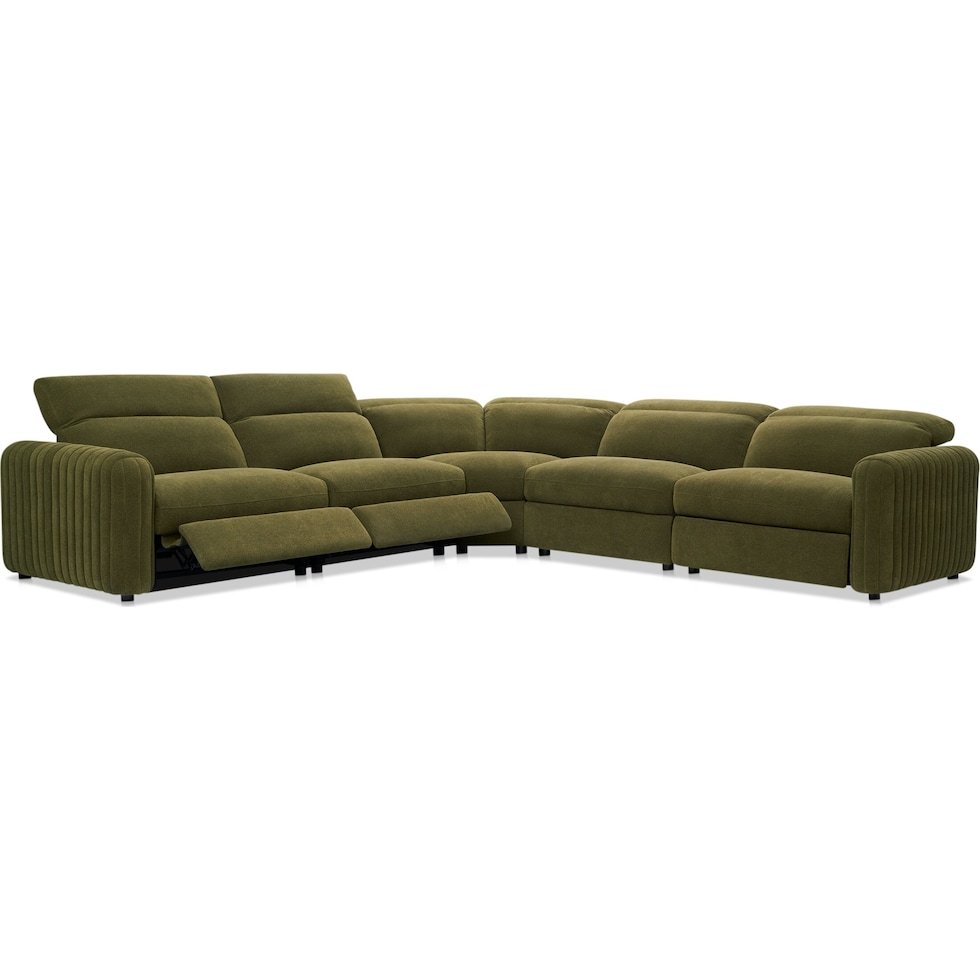 soho green sectional   