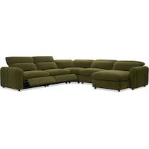 soho green sectional   