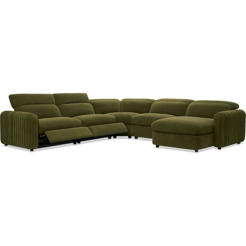 soho green sectional   