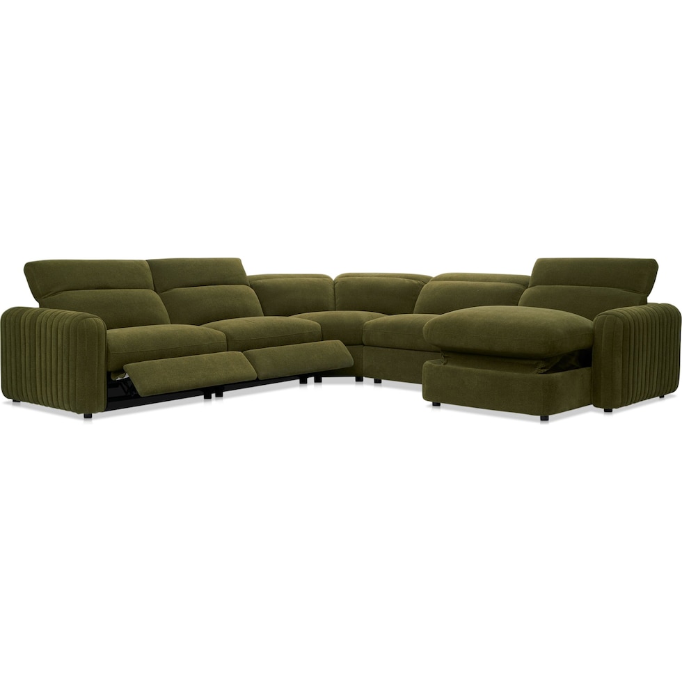 soho green sectional   