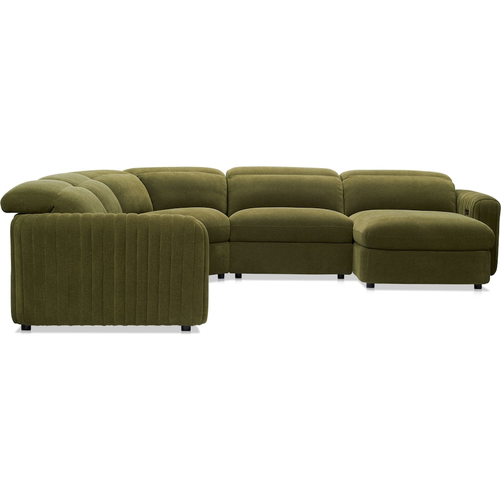 soho green sectional   