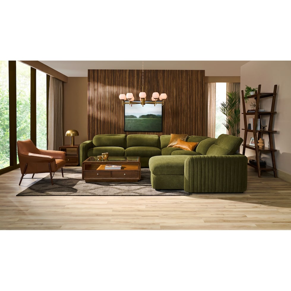 soho green sectional   