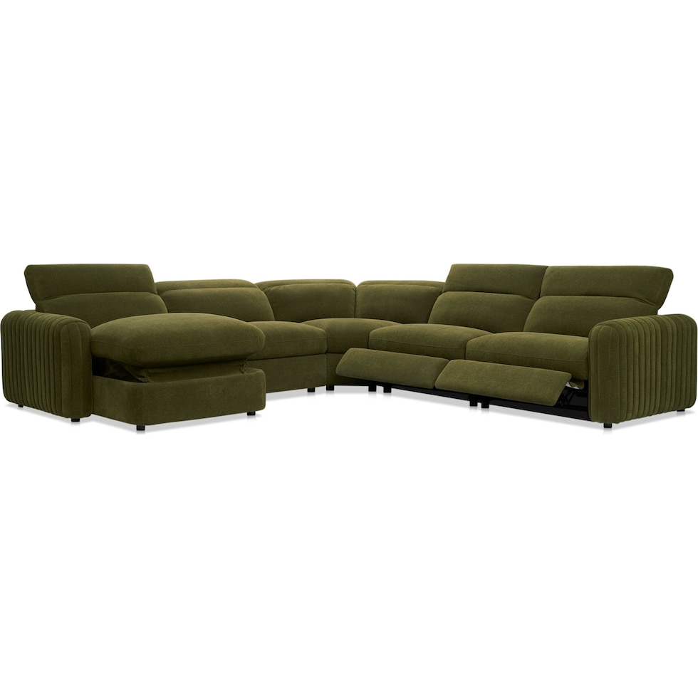 soho green sectional   