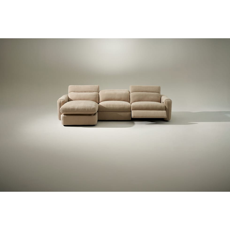 soho light brown sectional   