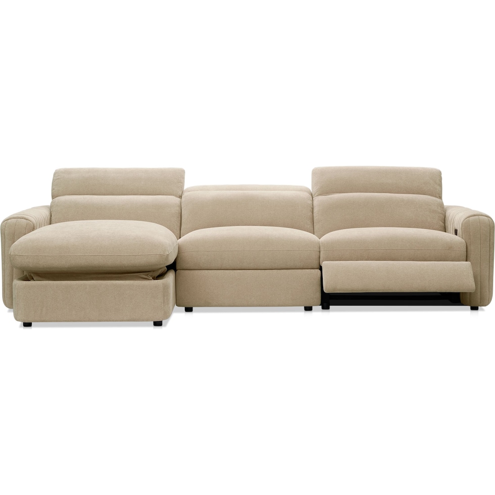 soho light brown sectional   