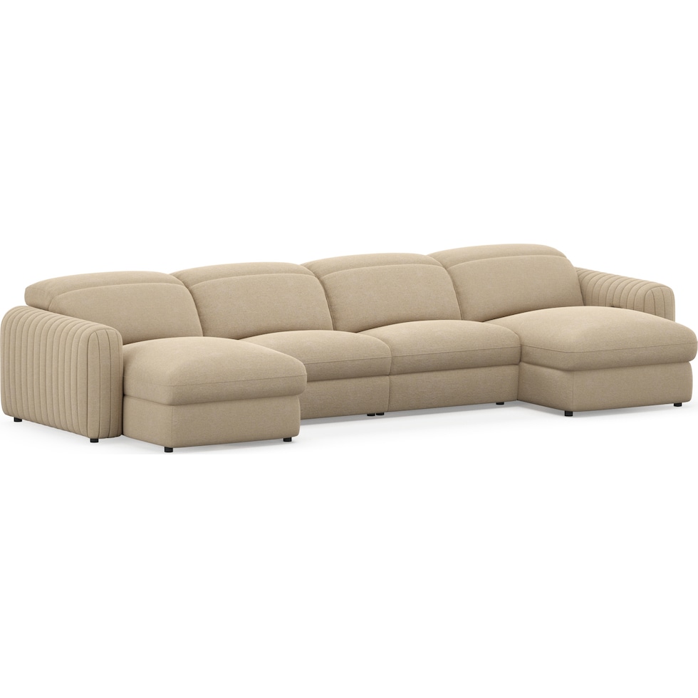 soho light brown sectional   