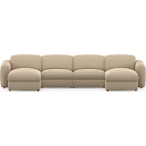 soho light brown sectional   