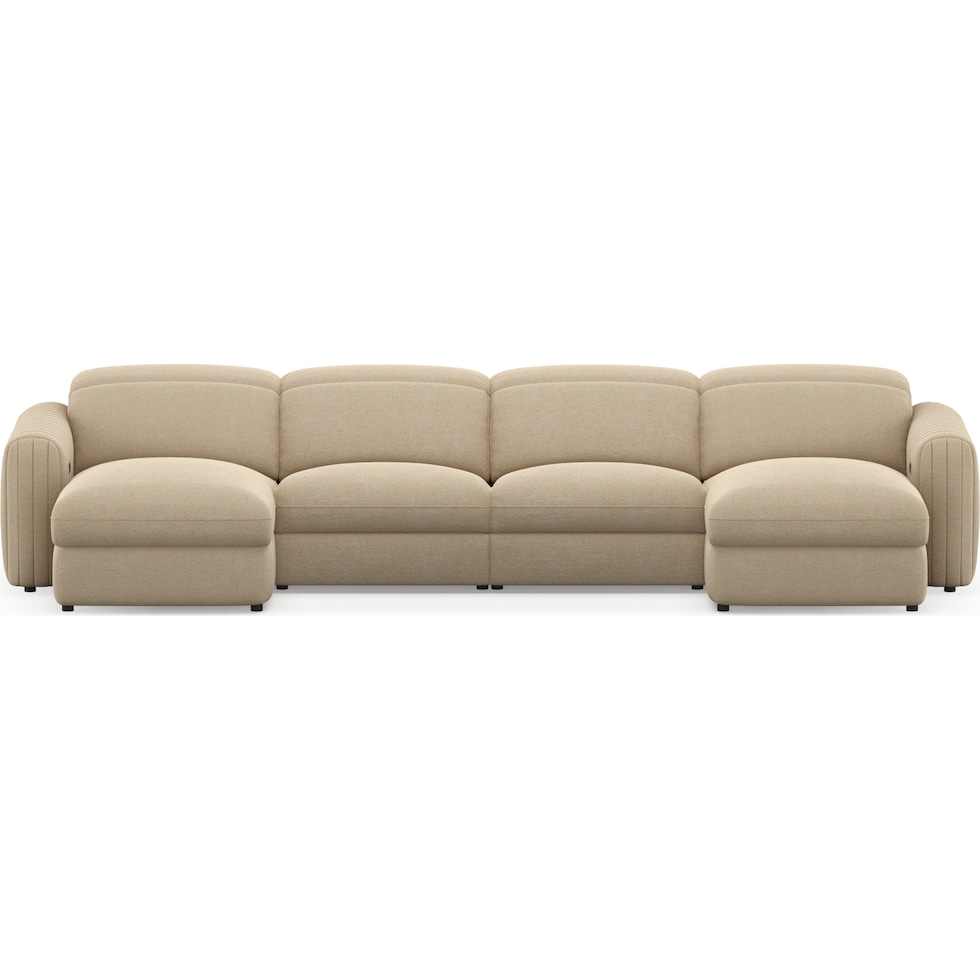 soho light brown sectional   