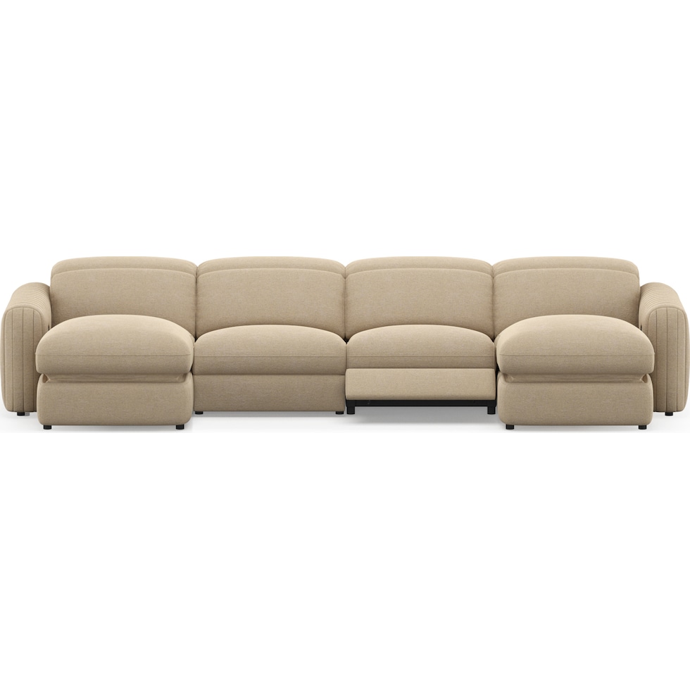 soho light brown sectional   