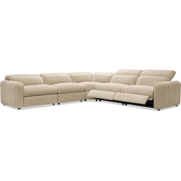 Soho Dual-Power Reclining 5-Piece Sectional - Sand