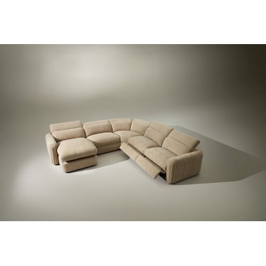 Soho Dual-Power Reclining 5-Piece Sectional with Adjustable Base Chaise