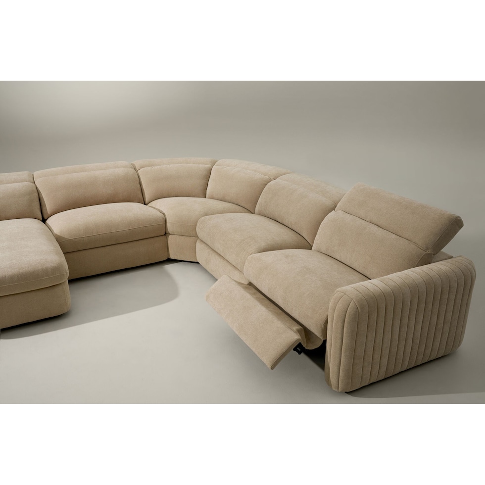 soho light brown sectional   