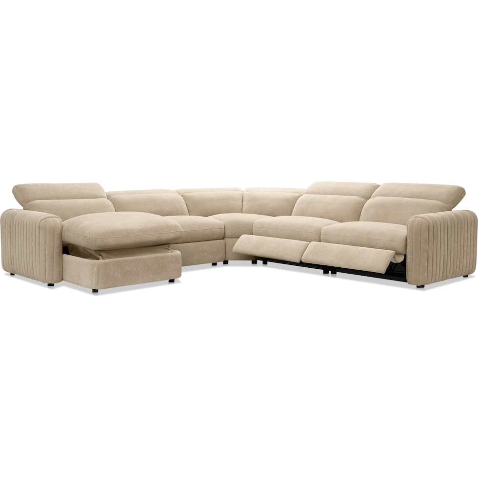 soho light brown sectional   