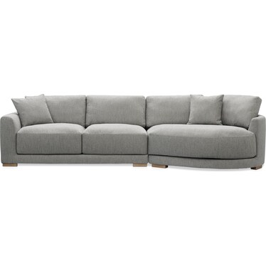 Solana 2-Piece Sectional with Right-Facing Cuddler - Gray