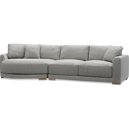 Solana 2-Piece Sectional with Left-Facing Cuddler - Gray