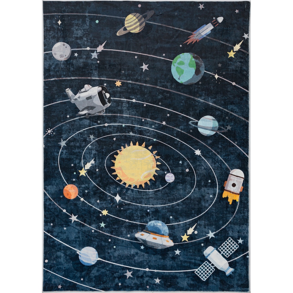 solar system black area rug  x    