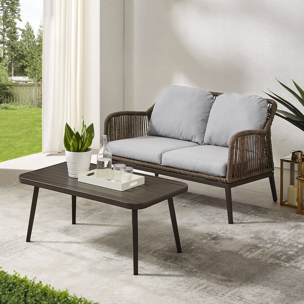 solara gray outdoor loveseat set   