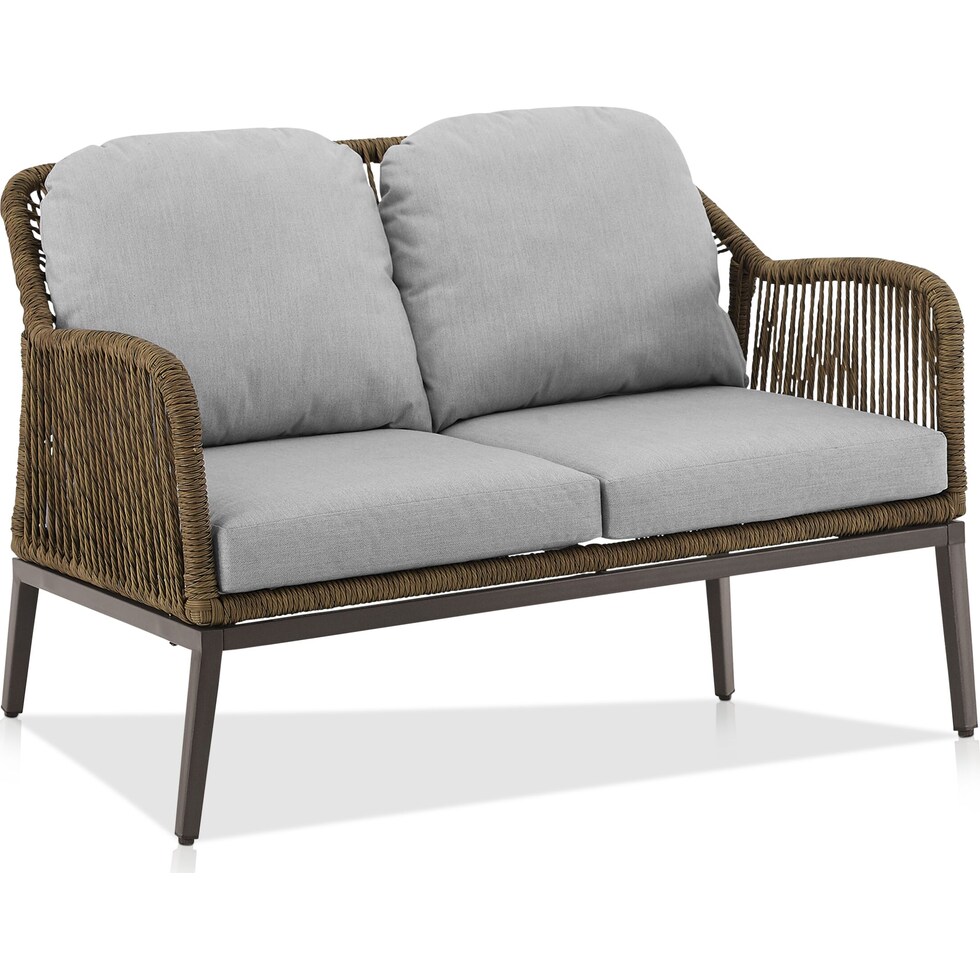 solara gray outdoor loveseat set   