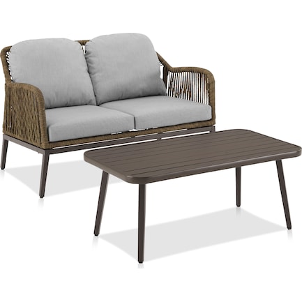 Solara Outdoor Loveseat and Coffee Table Set