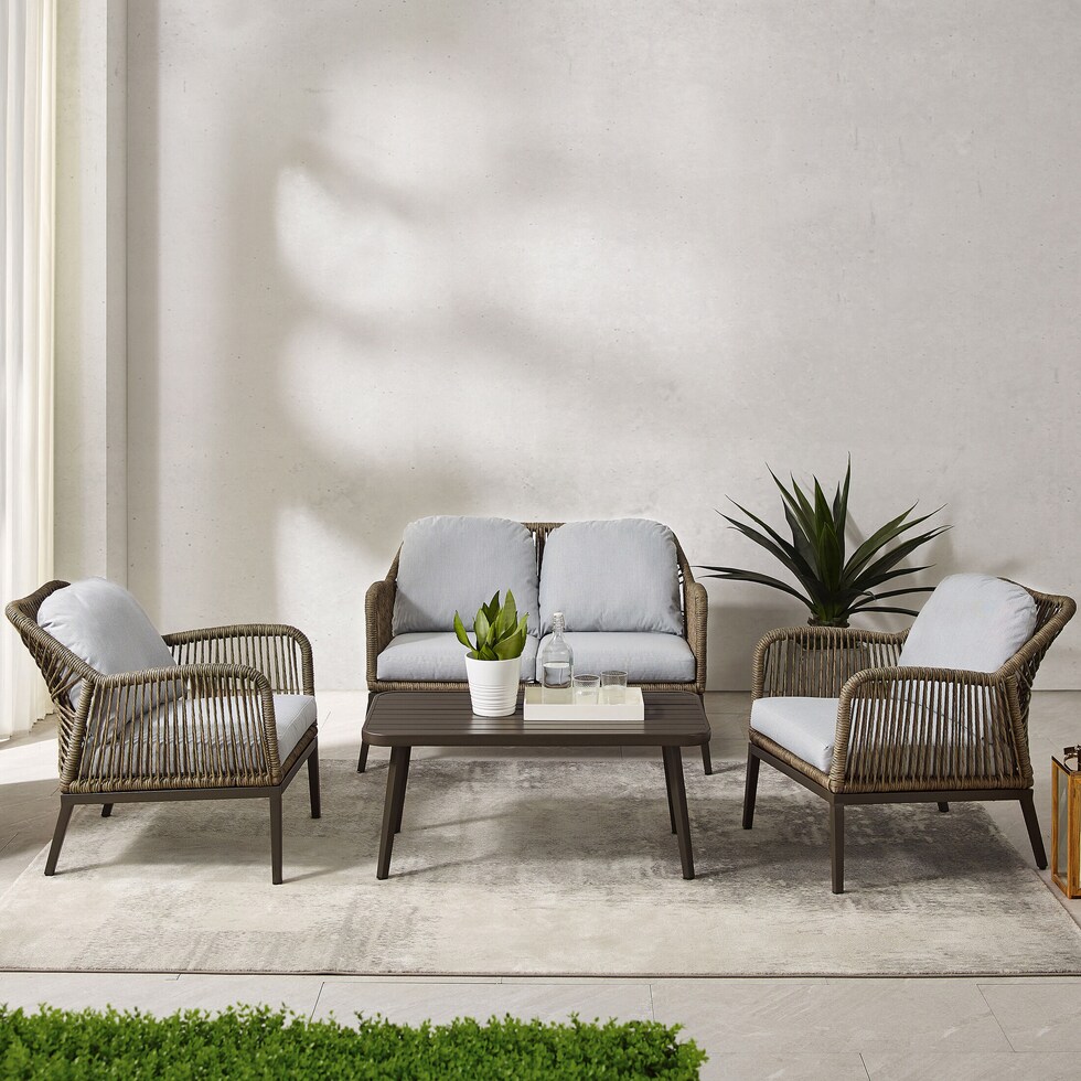 solara gray outdoor loveseat set   
