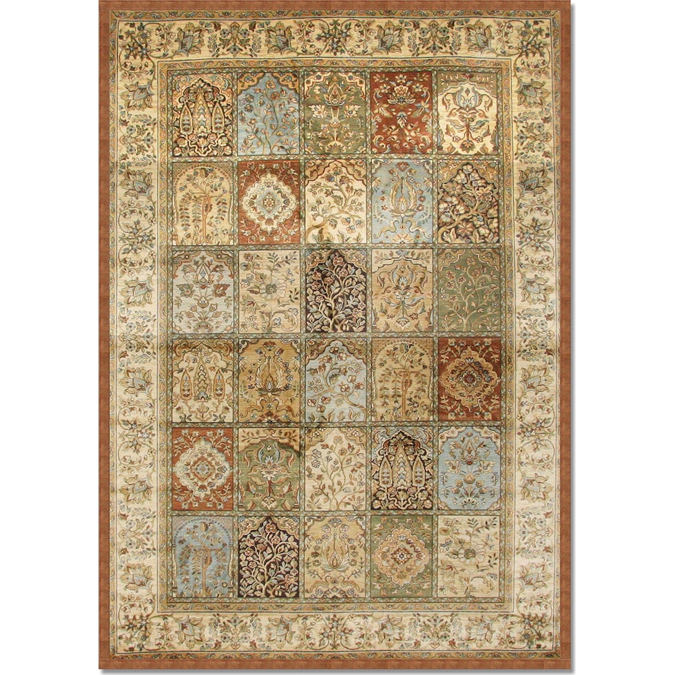 sonoma mosaic rust blue sage area rug  x    