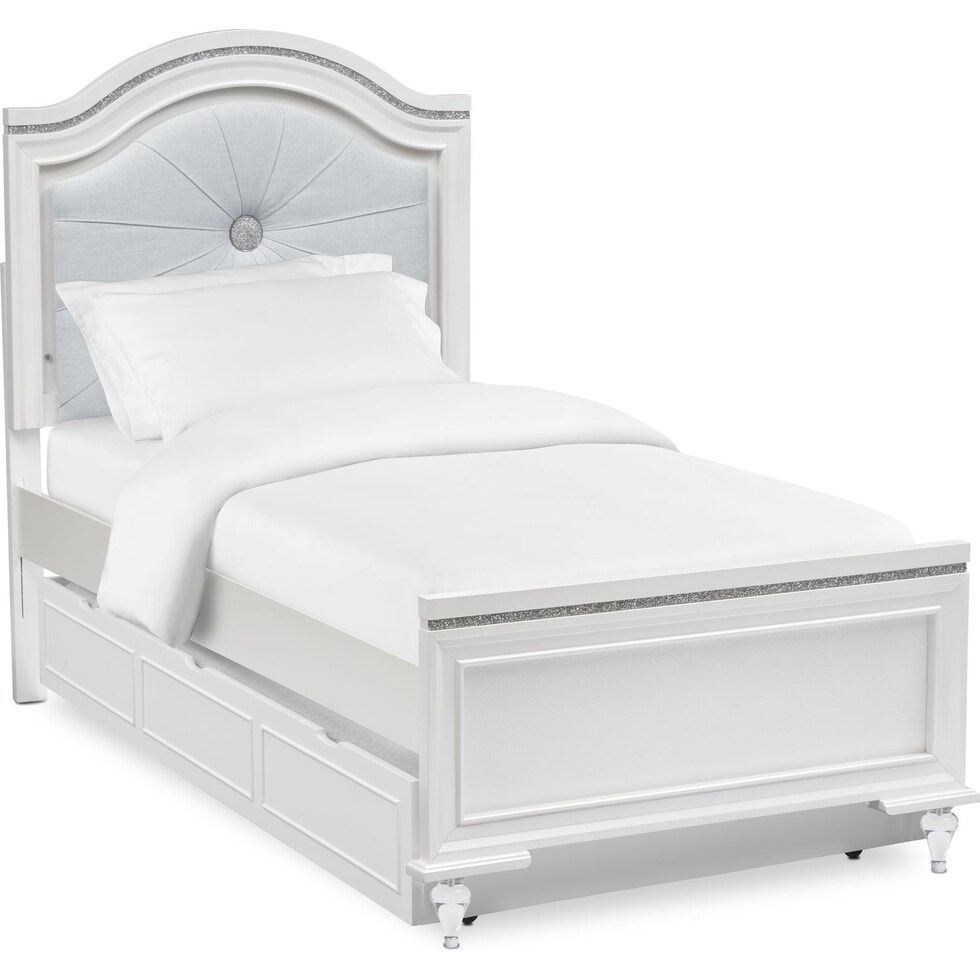 sophia youth white twin bed with trundle   