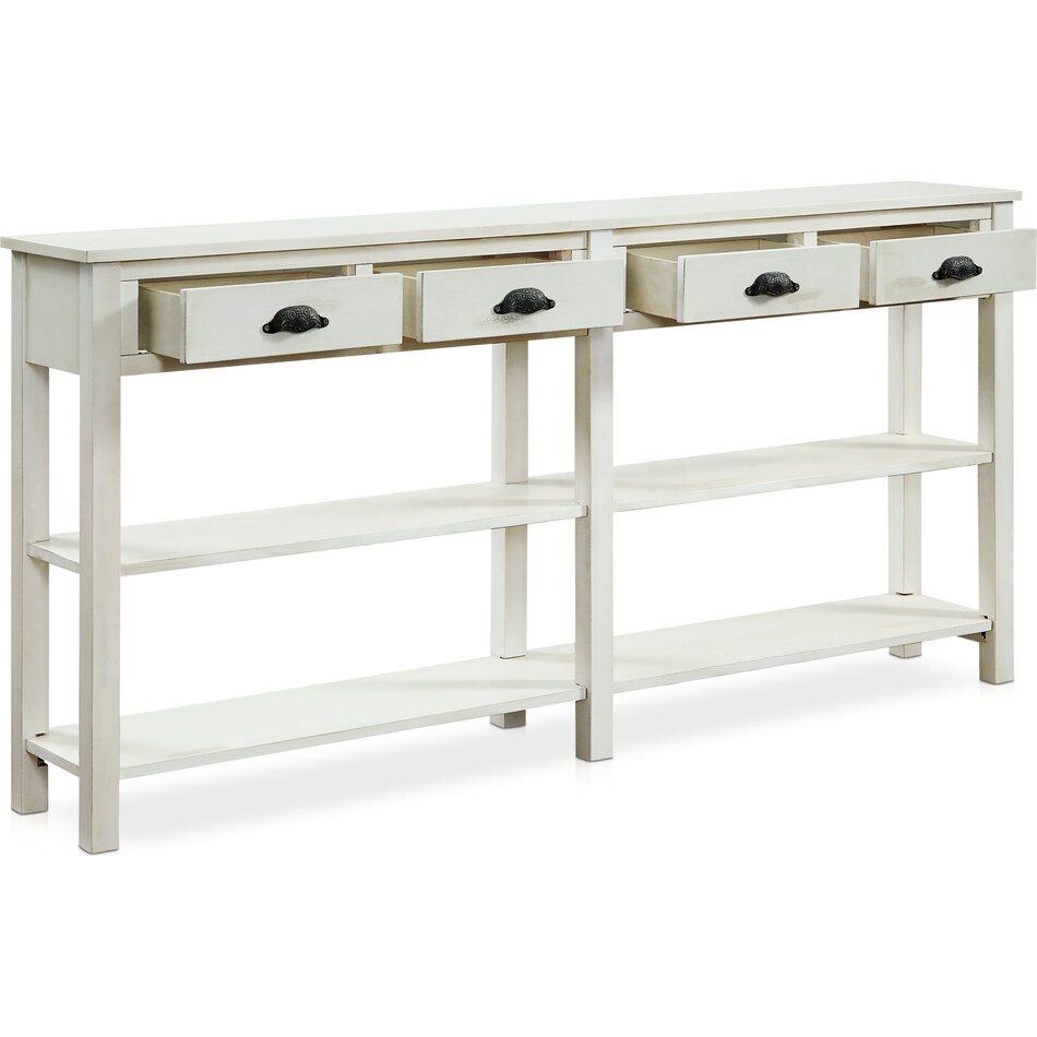sorrel white console table   