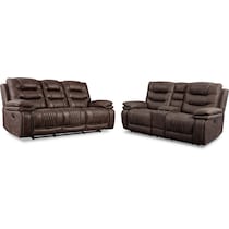 sorrento dark brown  pc manual reclining living room   
