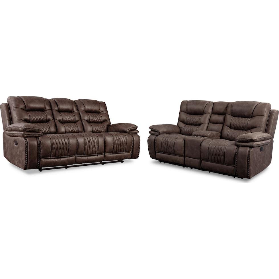 sorrento dark brown  pc manual reclining living room   