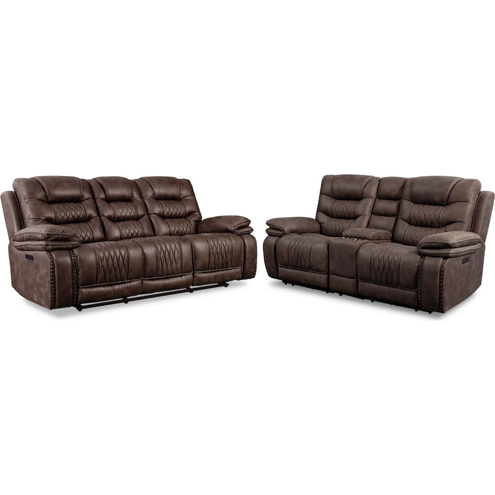 sorrento dark brown  pc power reclining living room   