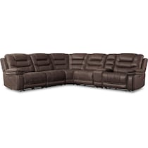 sorrento dark brown  pc power reclining sectional   
