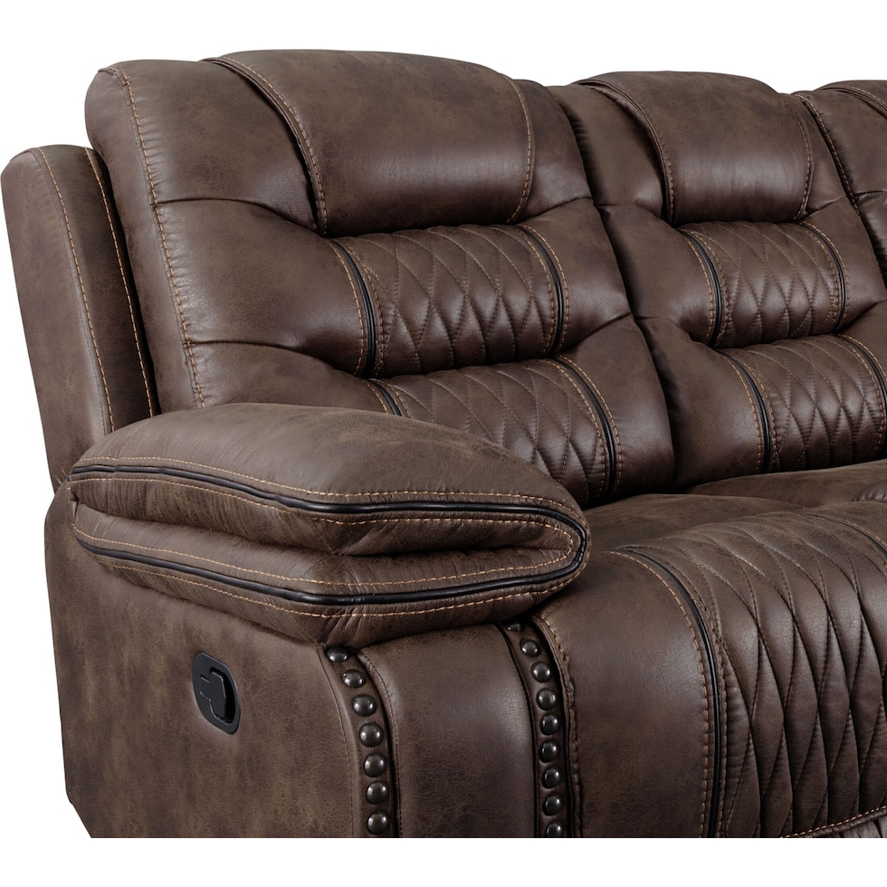 sorrento dark brown manual reclining sofa   