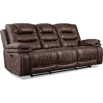 sorrento dark brown power reclining sofa   