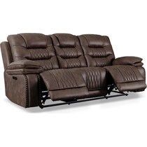 sorrento dark brown power reclining sofa   