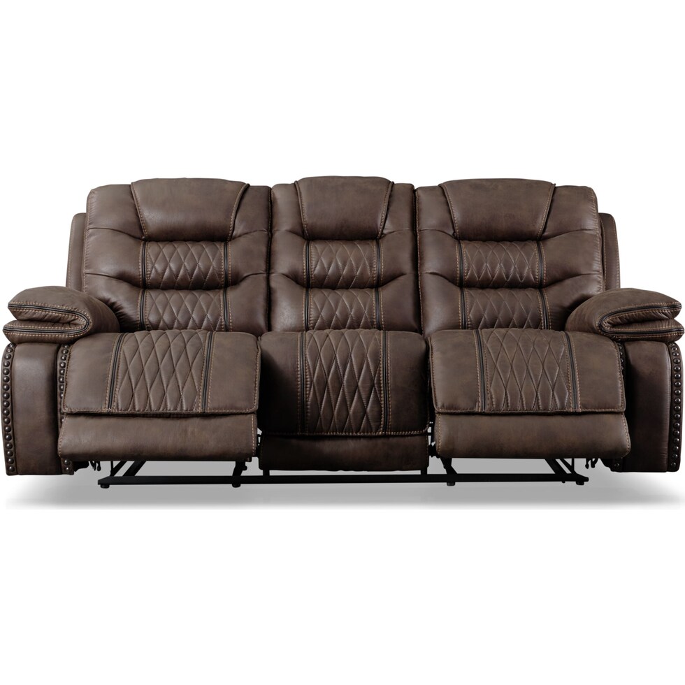 sorrento dark brown power reclining sofa   